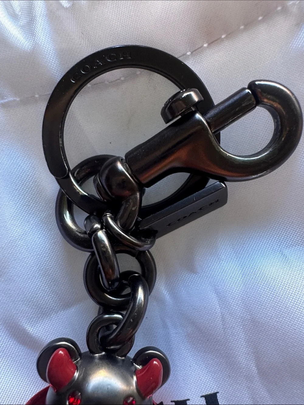 Coach Black and Red Devil Bear Key Charm